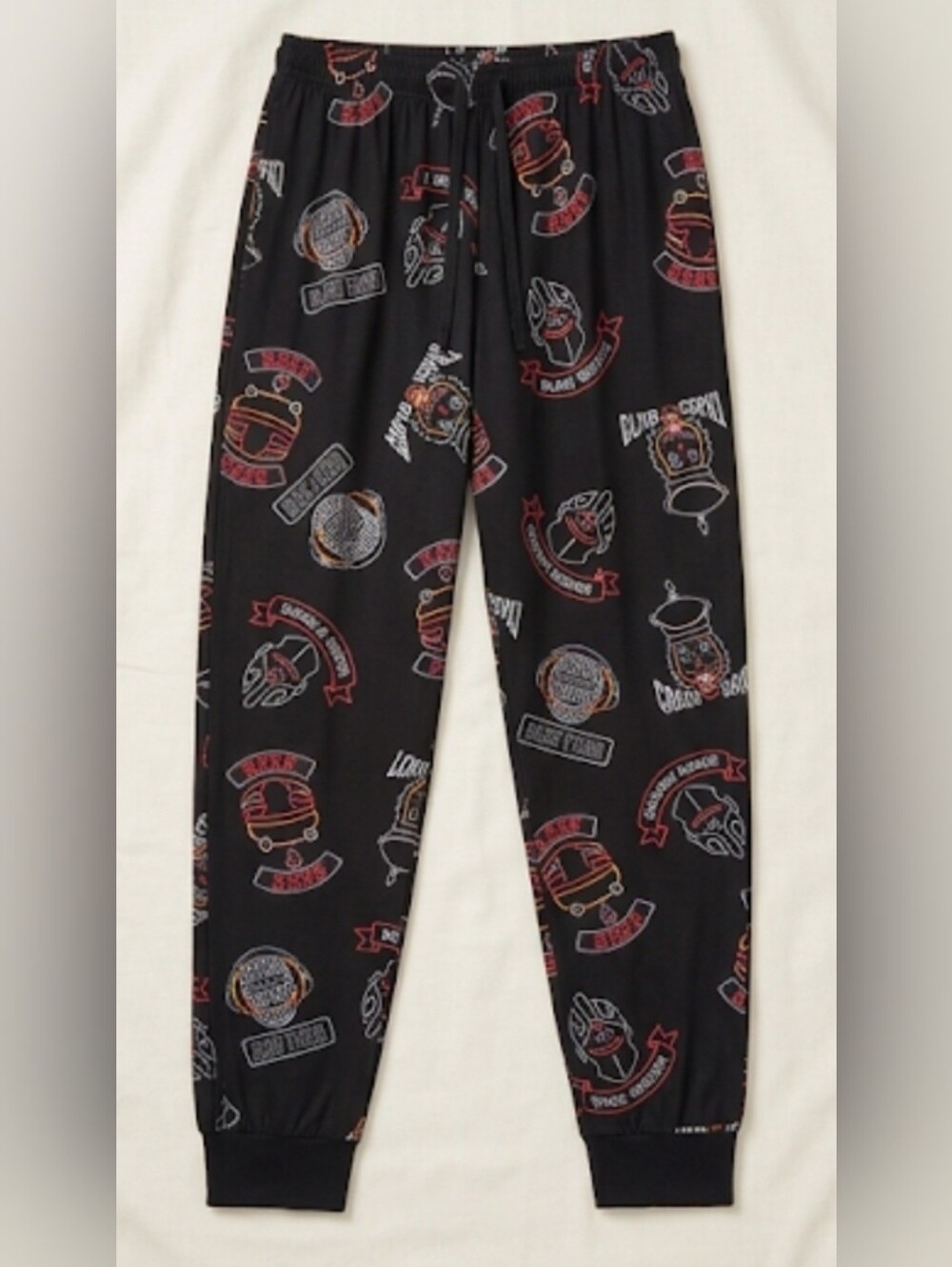 Black Fortnite Graphic Men’s Lounge Pants with Multicolor Print